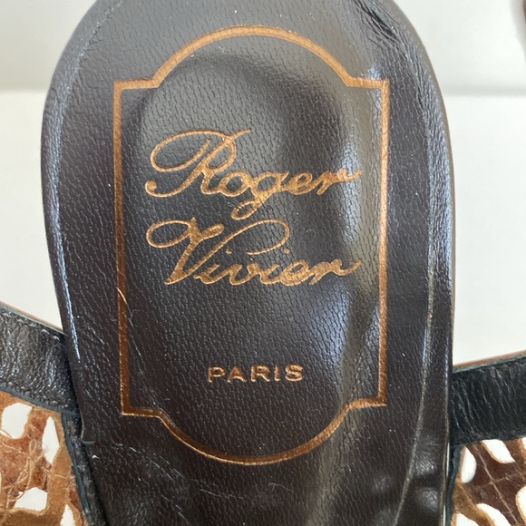 Roger Vivier Epin’ Elle Filoche Leather High Heels Size 38 - Picture 4 of 16